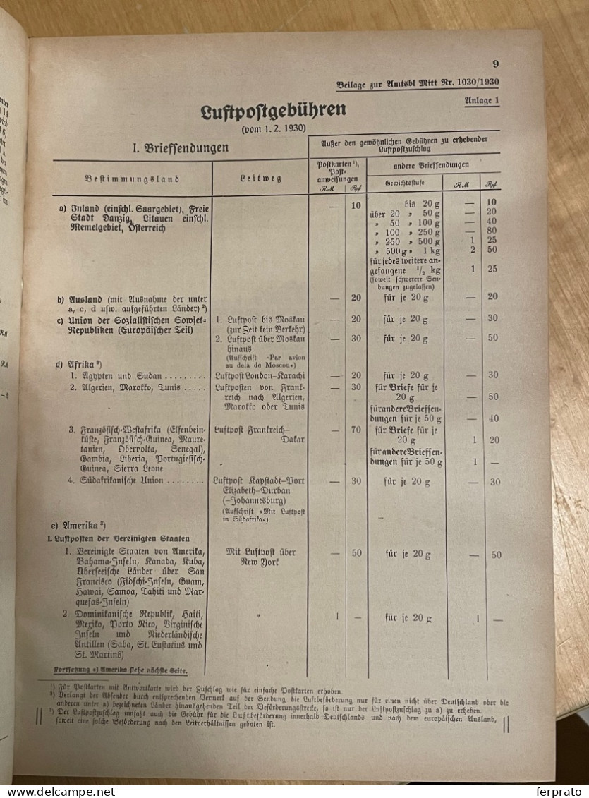 Amtsblatt Des Reichspostministerium 1930 In Perfect Condition - Andere & Zonder Classificatie