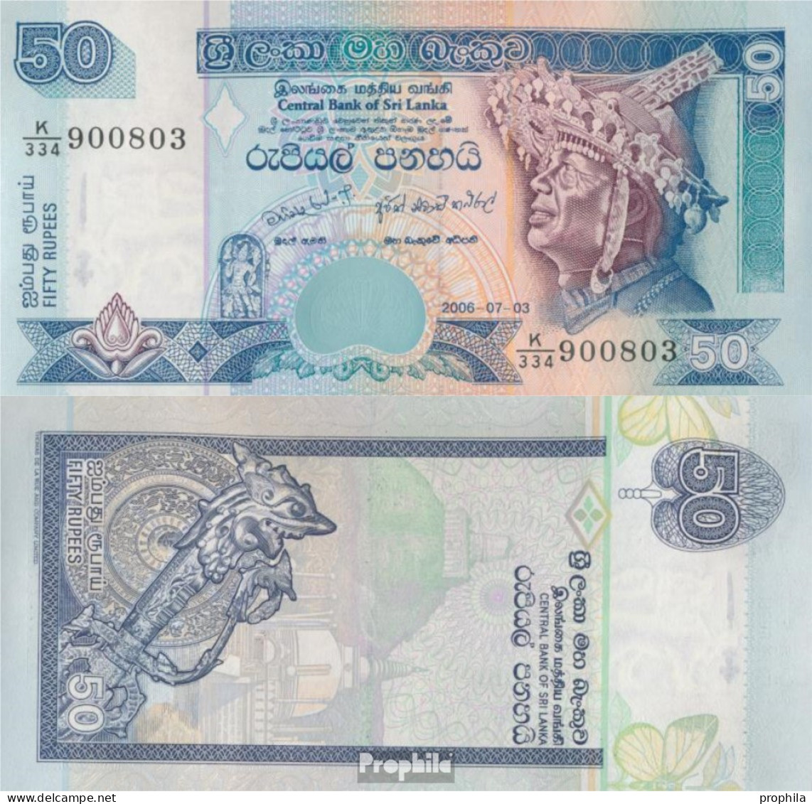 Sri Lanka Pick-Nr: 110f Bankfrisch 2006 50 Rupees - Sri Lanka