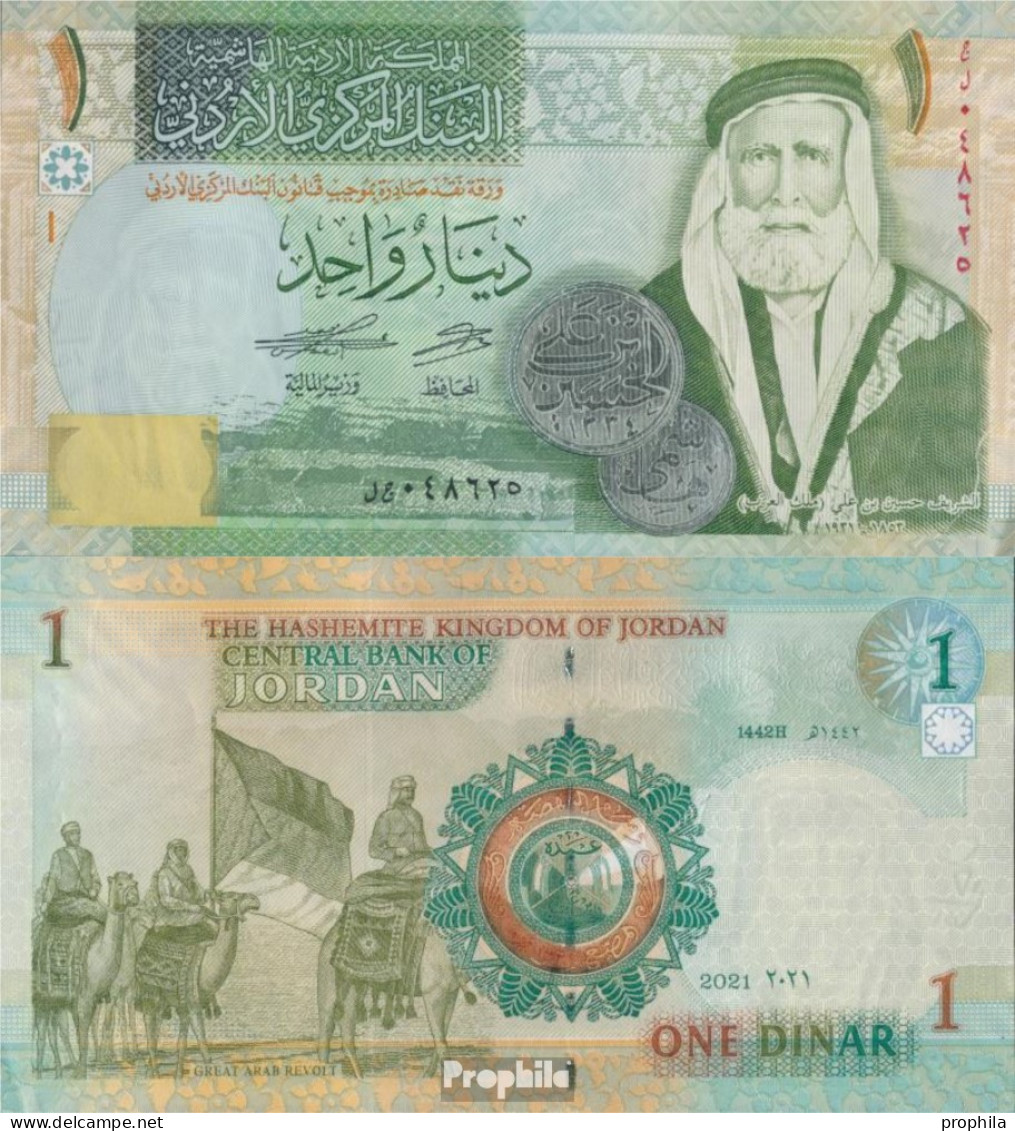 Jordanien Pick-Nr: 34 (2021) Bankfrisch 2021 1 Dinar - Jordan