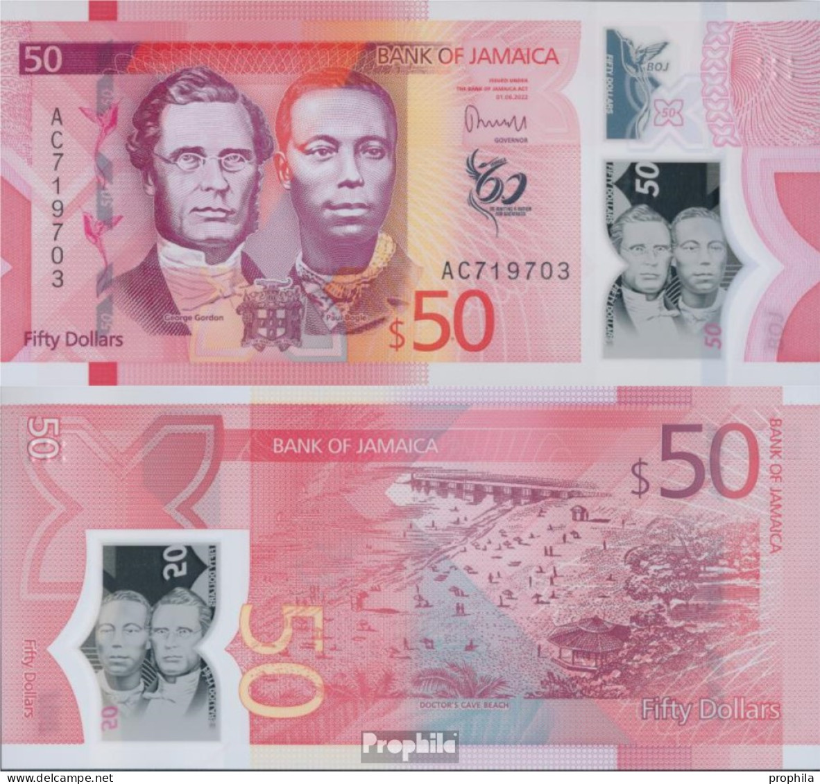 Jamaica Pick-Nr: W96 (01.06.2022) Bankfrisch 2022 50 Dollars - Jamaica