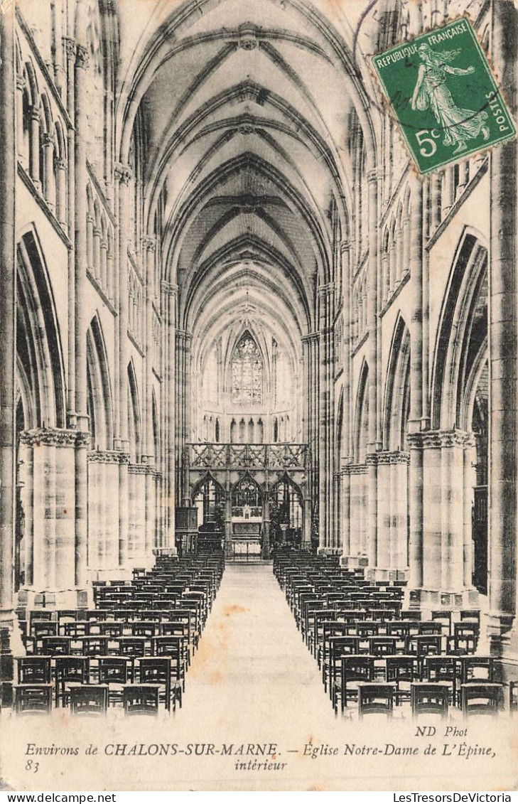 FRANCE - Chalons Sur Marne - Église Notre-Dame De L'Épine - Intérieur - Carte Postale Ancienne - Châlons-sur-Marne