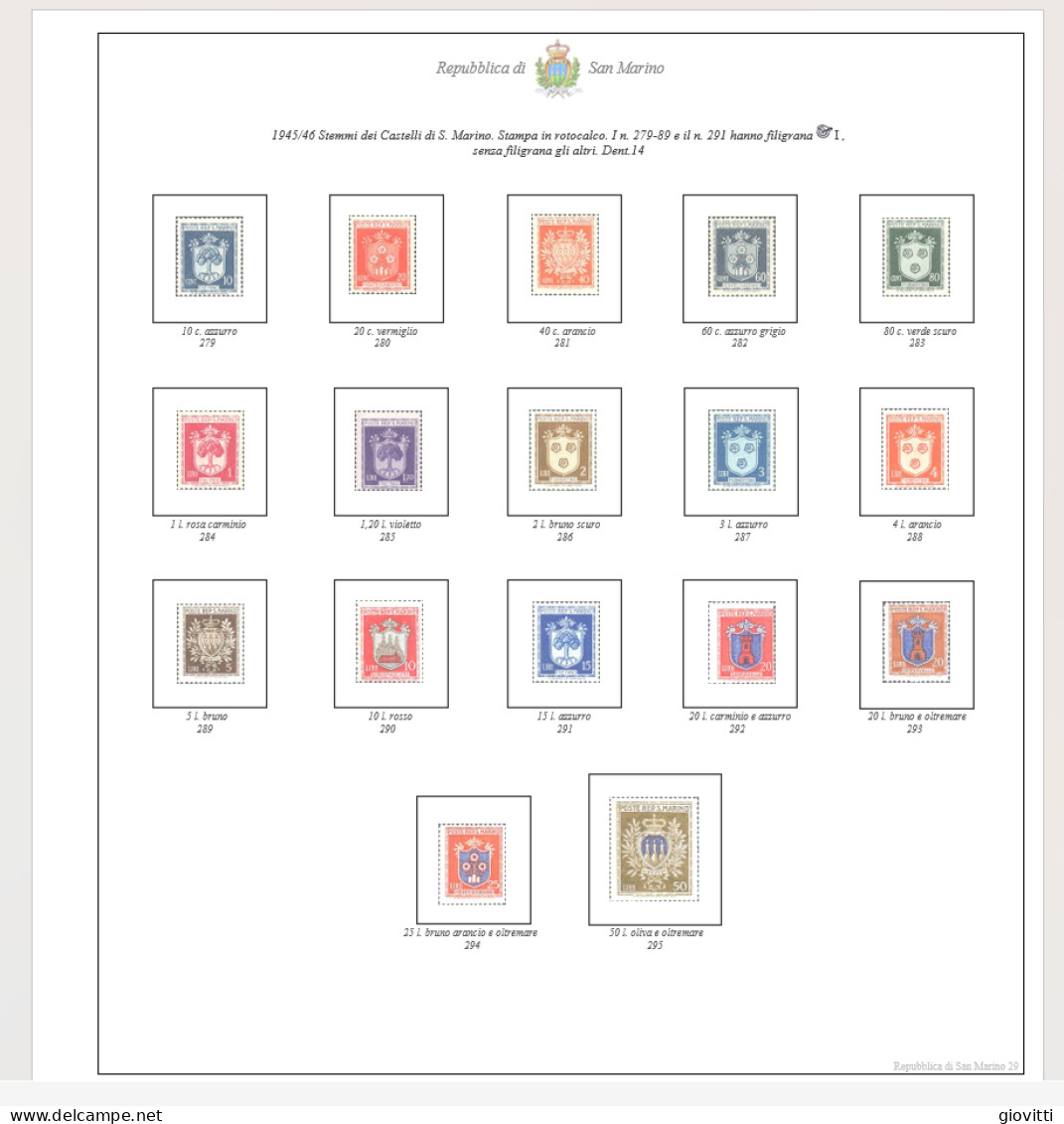 Repubblica Di San Marino,1877-1961 Fogli Autocostruiti . - Stamp Boxes