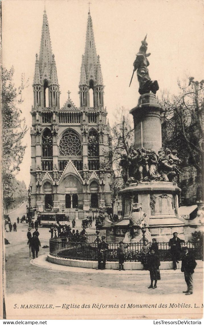 FRANCE - Marseille - Eglise Des Réformés  Et Monument Des Mobiles - Animés - Carte Postale Ancienne - Sonstige Sehenswürdigkeiten