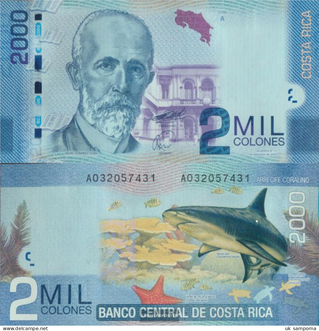 Costa Rica Pick-number: 275b Uncirculated 2009 2.000 Colones - Costa Rica