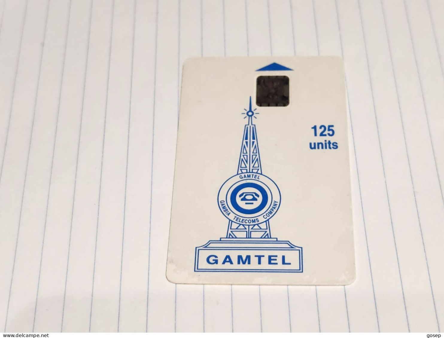 GAMBIA-(GAM-06)-Logo -Blue-(Matt-White-CN)-(4)-(125units)-(C45000825)-used Card+1card Prepiad Free - Gambie