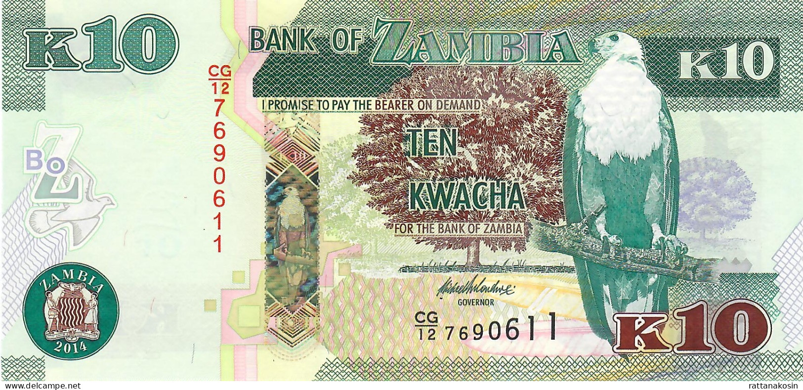 ZAMBIA P51c 10 KWACHA 2014   #CG/12     UNC. - Sambia