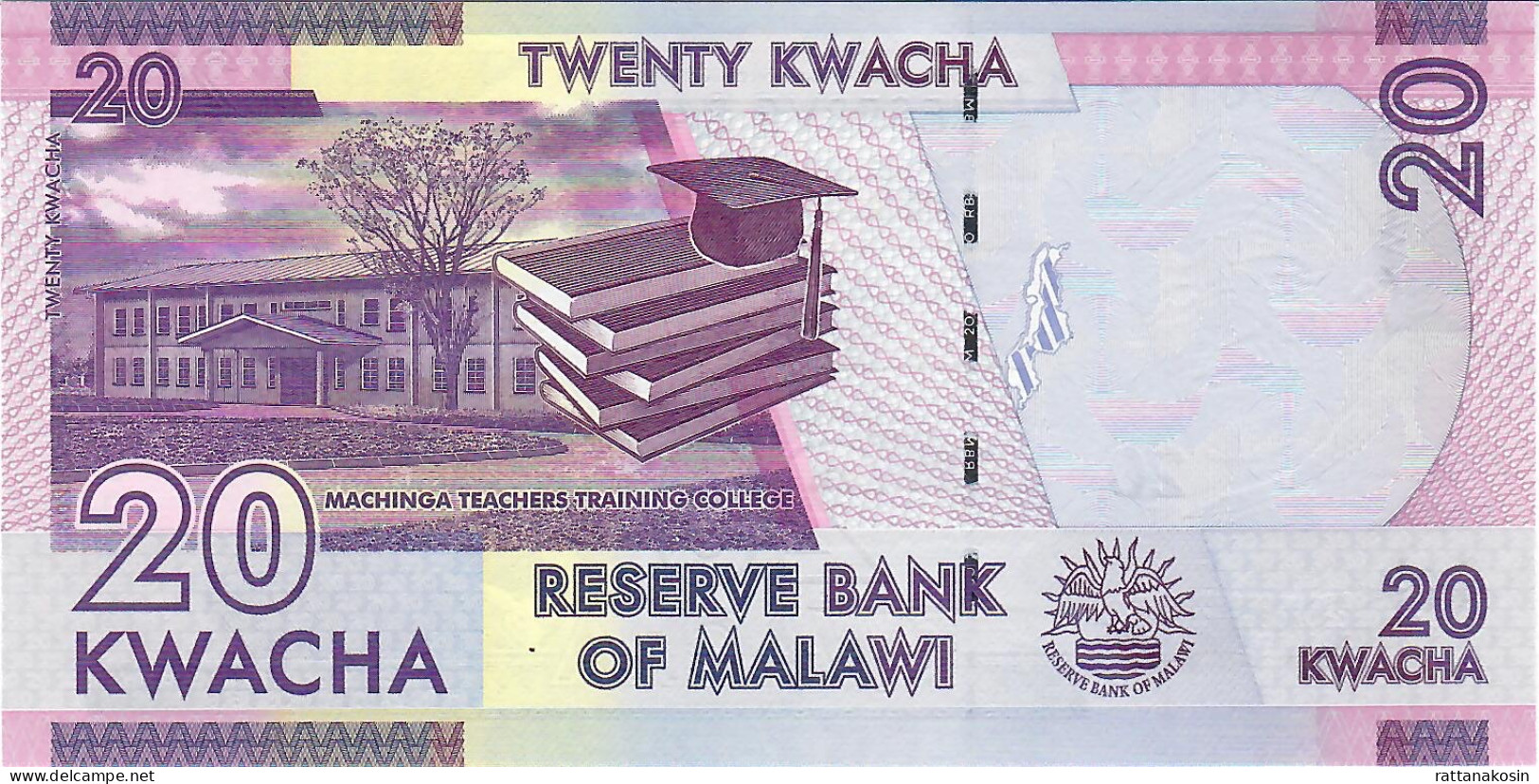 MALAWI P63f 20 KWACHA 1.1.2020 #CD    UNC. - Malawi