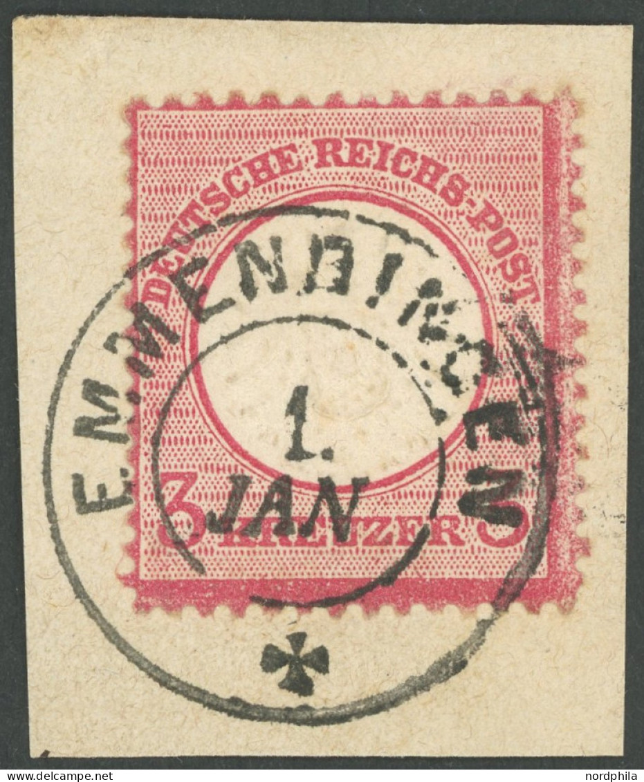 BADEN DR 25 BrfStk, K2 EMMENDINGEN Auf 3 Kr. Rotkarmin, Prachtbriefstück - Used Stamps