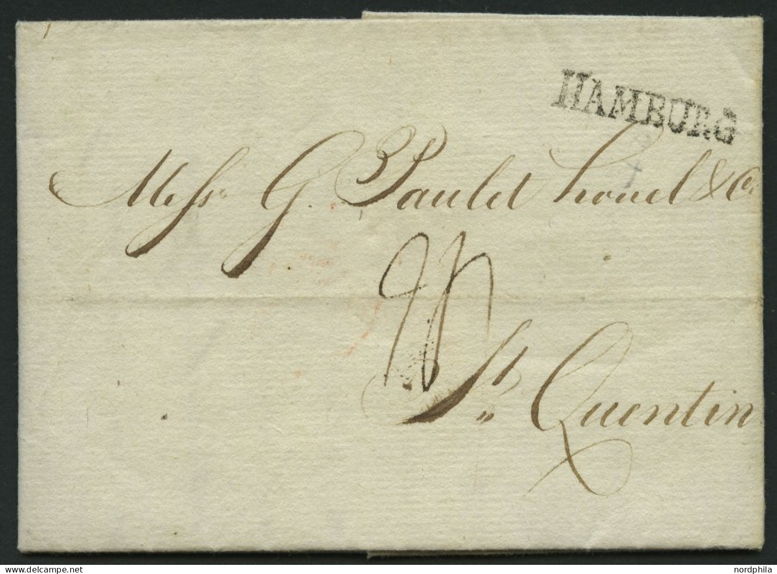 HAMBURG VORPHILA 1792, HAMBURG, L1 Auf Brief Nach St. Quentin, Pracht - Autres & Non Classés