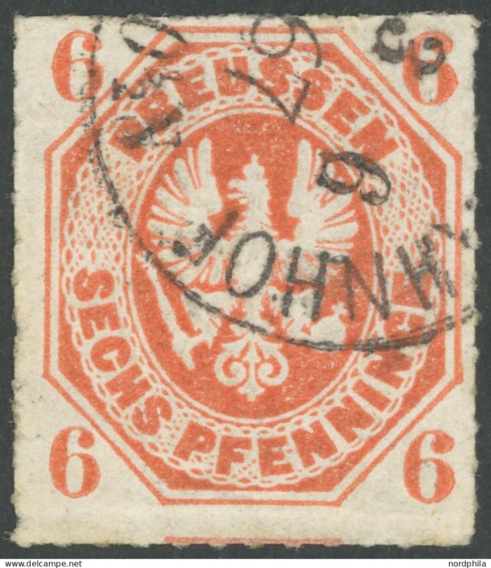PREUSSEN 15b O, 1865, 6 Pf. Mittelbräunlichrot, Pracht, Mi. 80.- - Sonstige & Ohne Zuordnung