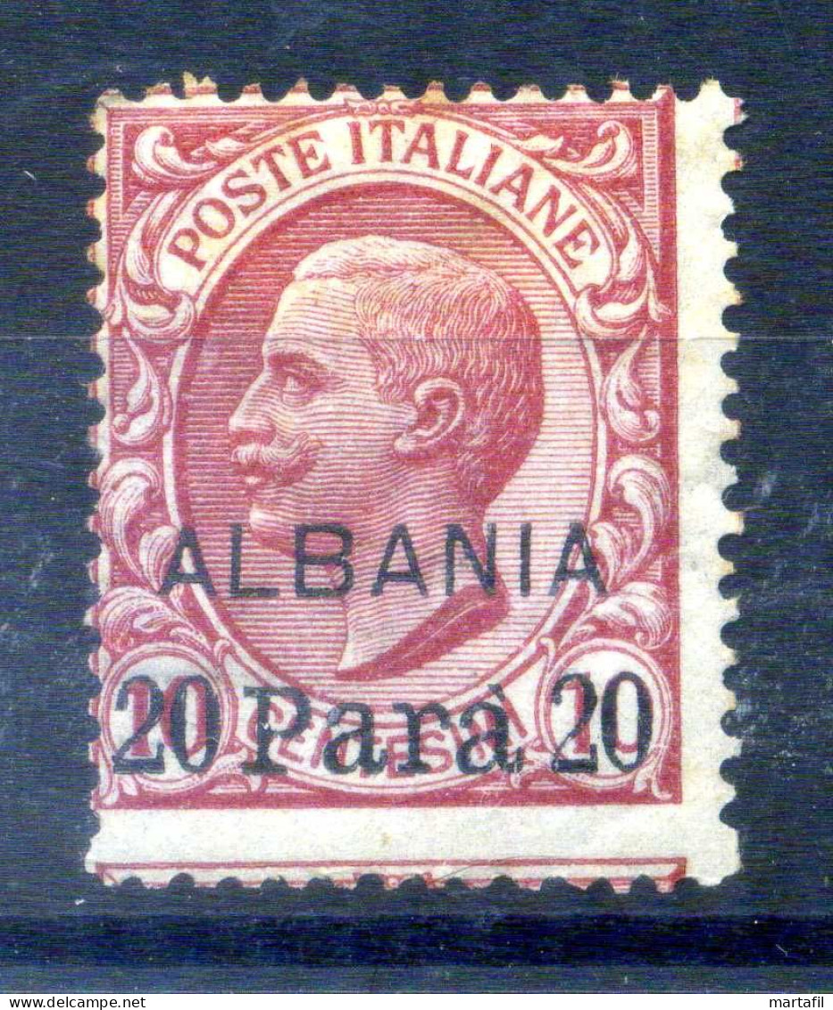 1907 LEVANTE Albania N.8 20 Pa. Su 10 Centesimi Rosa * - Albanië