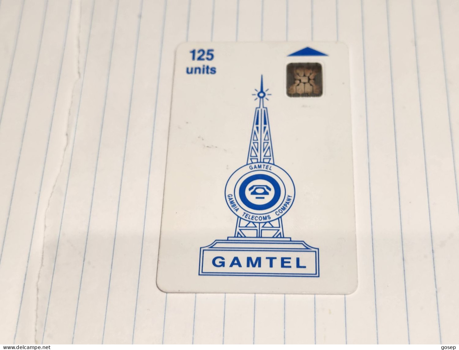 GAMBIA-(GAM-03A)-Logo-BLUE-(CN Without Box)-(6)-(125units)-(45316)-used Card+1card Prepiad Free - Gambie