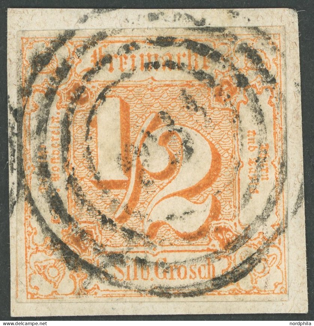 THURN Und TAXIS 28 BrfStk, 1862, 1/2 Sgr. Orange, Vollrandig, Prachtbriefstück, Gepr. Pfenninger - Altri & Non Classificati