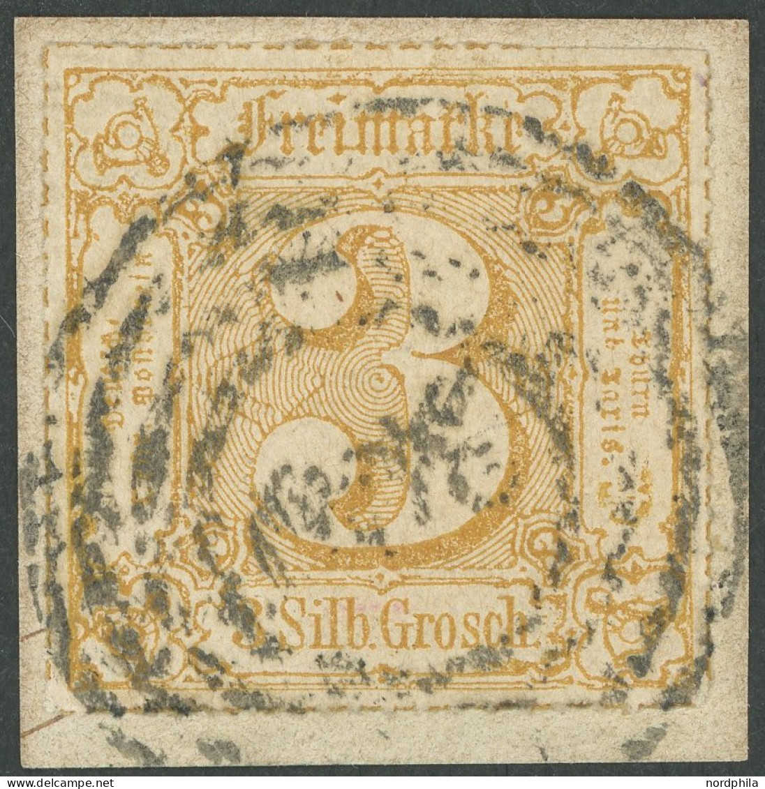 THURN Und TAXIS 50 BrfStk, 1866, 3 Sgr. Ocker, Prachtbriefstück, Gepr. Haferkamp, Mi. 200.- - Autres & Non Classés