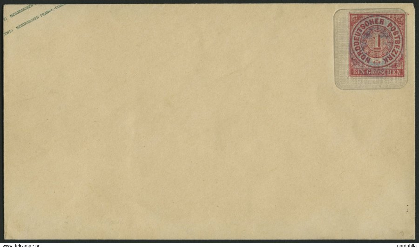 NDP U 50A BRIEF, 1863, 1 Gr. Rosa Auf 2 Ngr. Blau, Format A, Ungebraucht, Pracht, Gepr. Blecher, Mi. 110.- - Andere & Zonder Classificatie
