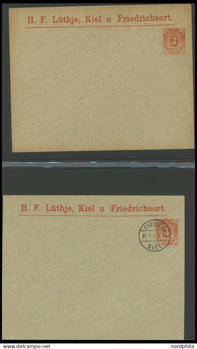 KIEL A BRIEF, COURIER: ca. 1893-1900, umfangreiche Ganzsachensammlung mit 71 Postkarten, 12 Kartenbriefen und 7 Umschläg