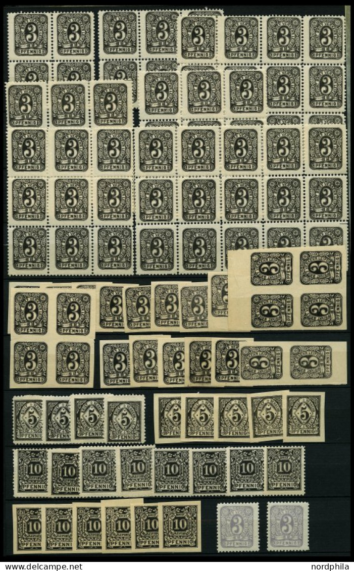 LEIPZIG C 4-9,11 ,, , 1886/7, Partie Von 192 Werten, Gezähnt Und Ungezähnt, Dabei Einheiten, Fast Nur Pracht - Postes Privées & Locales