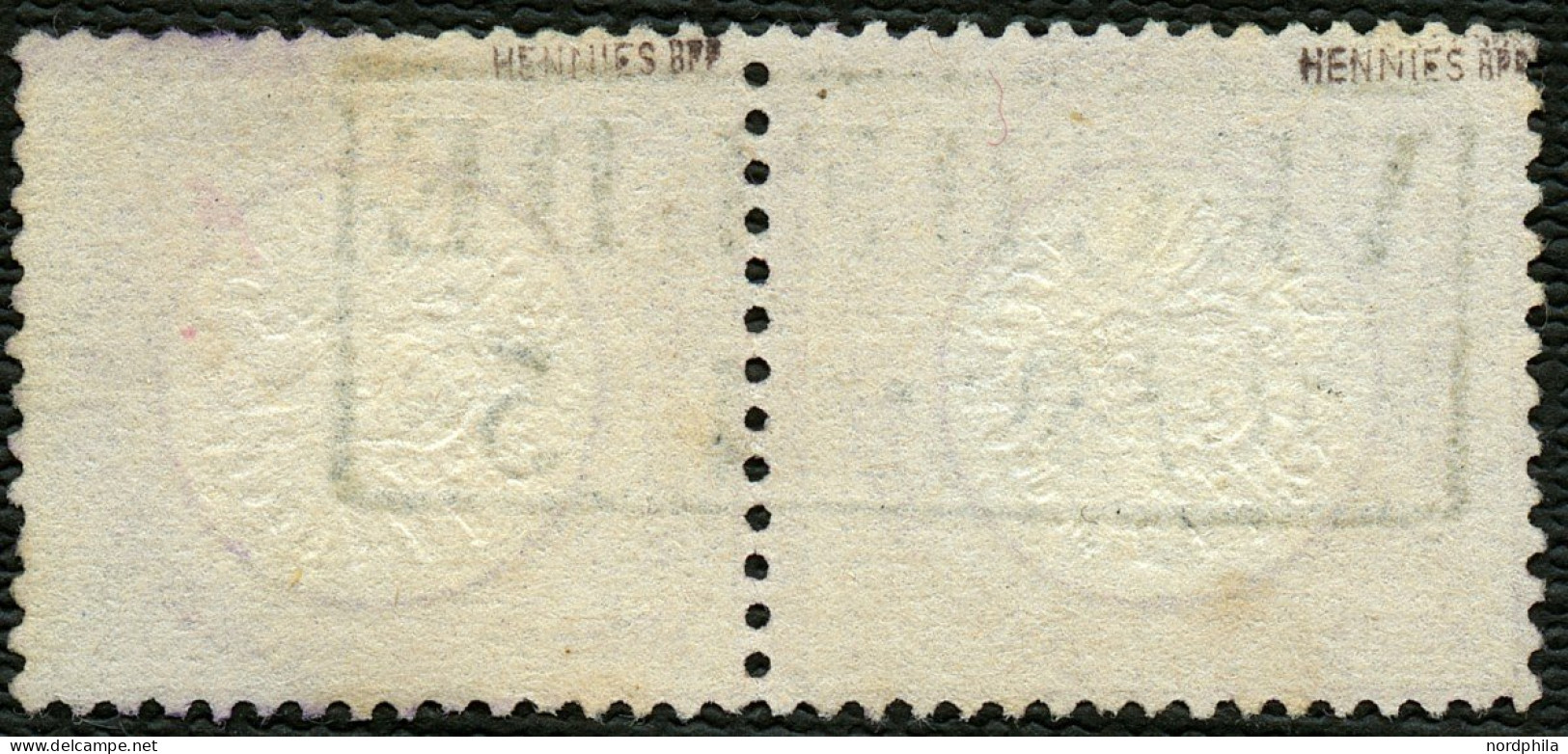 Dt. Reich Paar O, 1872, 1/4 Gr. Grauviolett Im Senkrechten Paar Mit R2 VELCHELDE, Pracht, Gepr. Hennies - Used Stamps