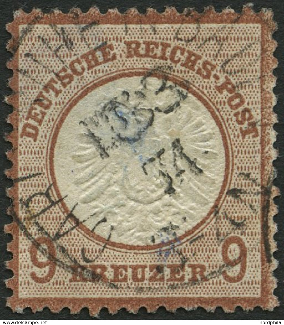 Dt. Reich 27b O, 1872, 9 Kr. Lilabraun, Repariert Wie Pracht, Fotobefund Brugger, Mi. (650.-) - Gebraucht