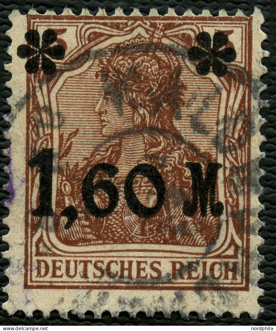 Dt. Reich 154 Ia AF IV O, 1921, 1.6 M Auf 5 Pf. Dunkelorangebraun, Mit Aufdruckfehler IV: Zwischenraum Zwischen Stern Un - Gebraucht