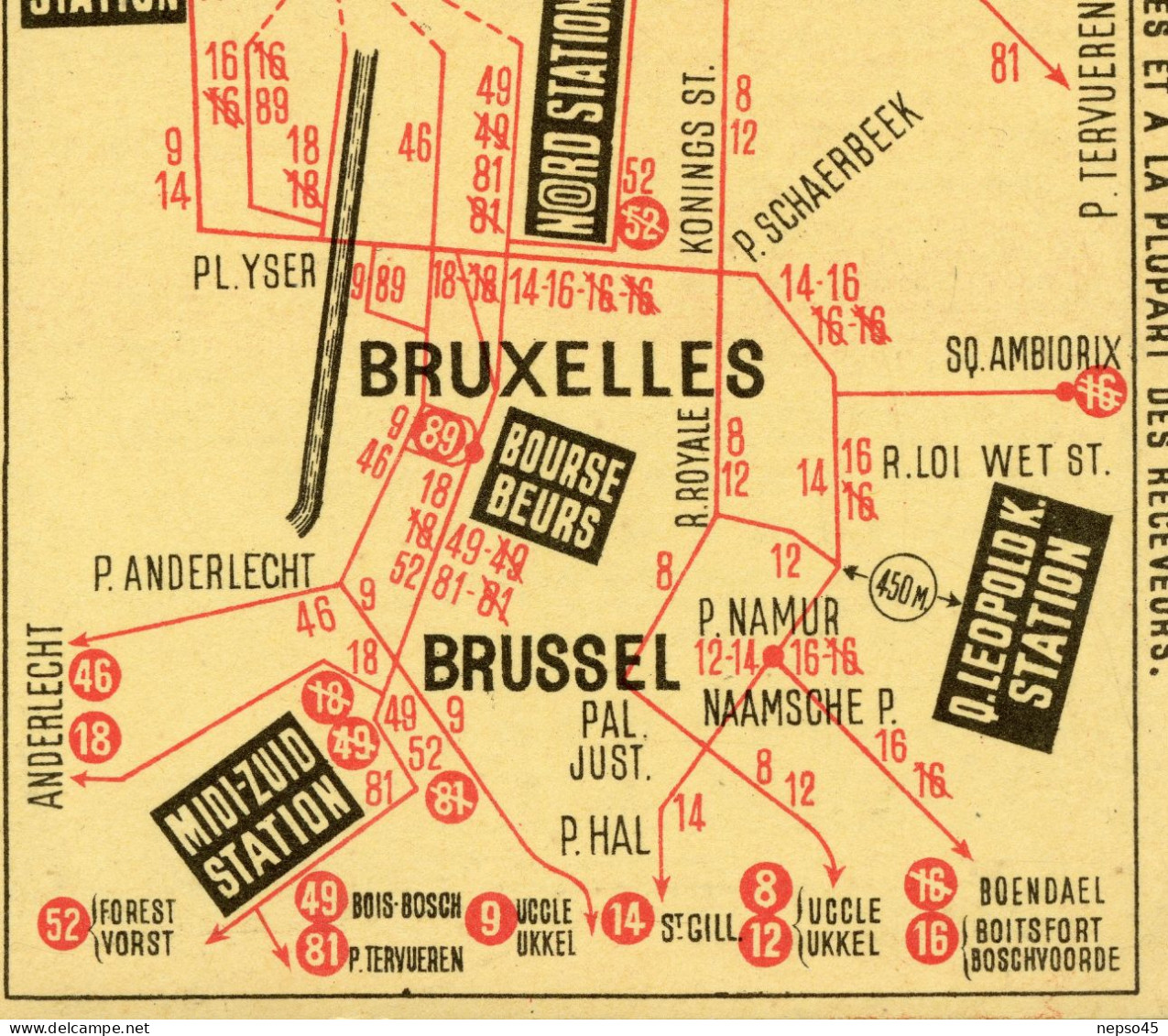 Exposition Universelle 1935 Tentoonsteil.Bruxelles Plateau Du Heysel.Plan Mobile Des Tramways Bruxellois.Belgique. - Chemins De Fer, Gares