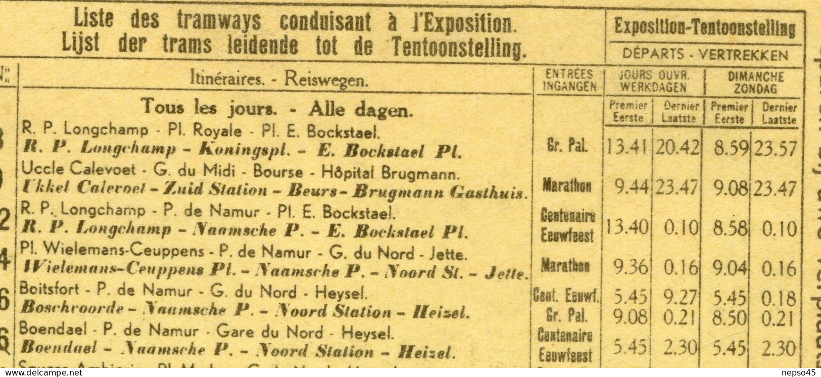 Exposition universelle 1935 Tentoonsteil.Bruxelles plateau du Heysel.Plan mobile des tramways Bruxellois.Belgique.