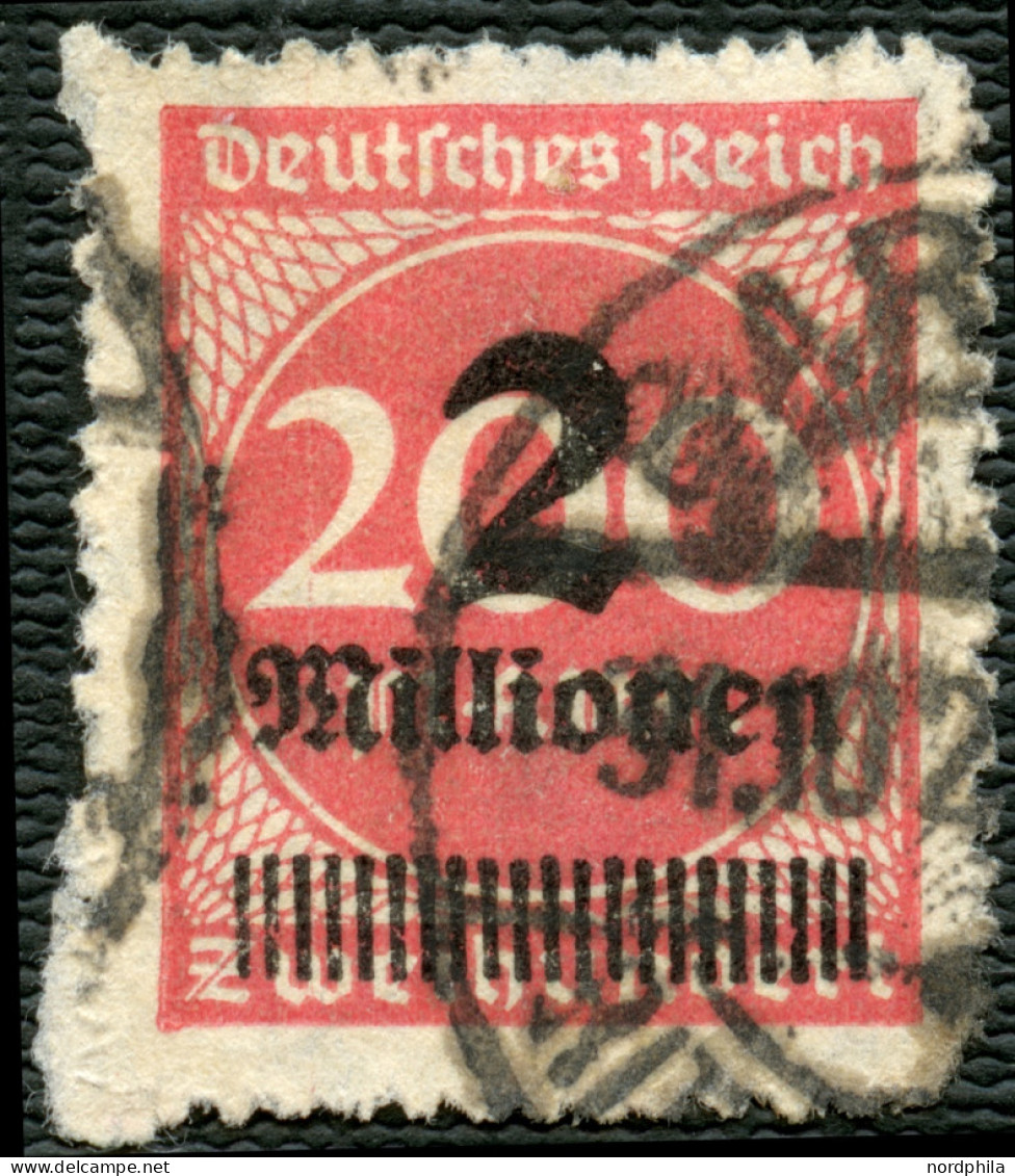 Dt. Reich 309Ba O, 1923, 2 Mio. Auf 200 M. Mattkarminrot, Durchstochen, Pracht, Gepr. Dr. Oechsner Und Kurzbefund Weinbr - Used Stamps