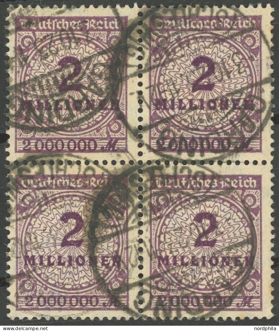 Dt. Reich 315Aa VB O, 1923, 2 Mio.M. Lila Im Viererblock, Pracht, Gepr. Infla - Sonstige & Ohne Zuordnung