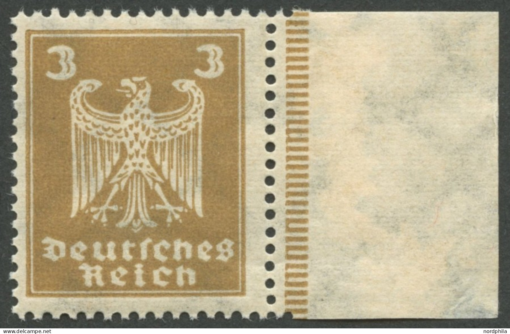 Dt. Reich 355Y , 1924, 3 Pf. Reichsadler, Wz. Liegend, Postfrisch, Pracht, Mi. 400.- - Ongebruikt