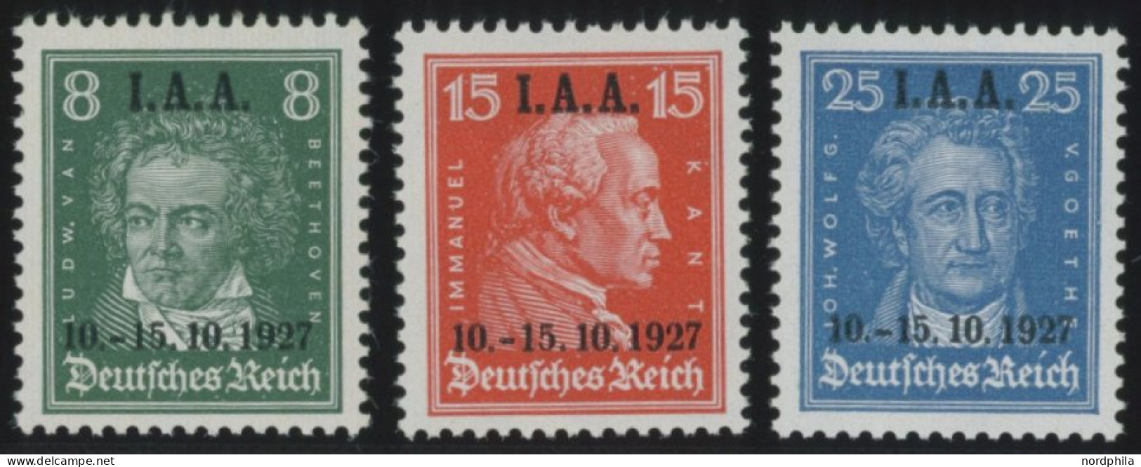 Dt. Reich 407-09 , 1927, I.A.A., Postfrischer Prachtsatz, Mi. 240.- - Unused Stamps