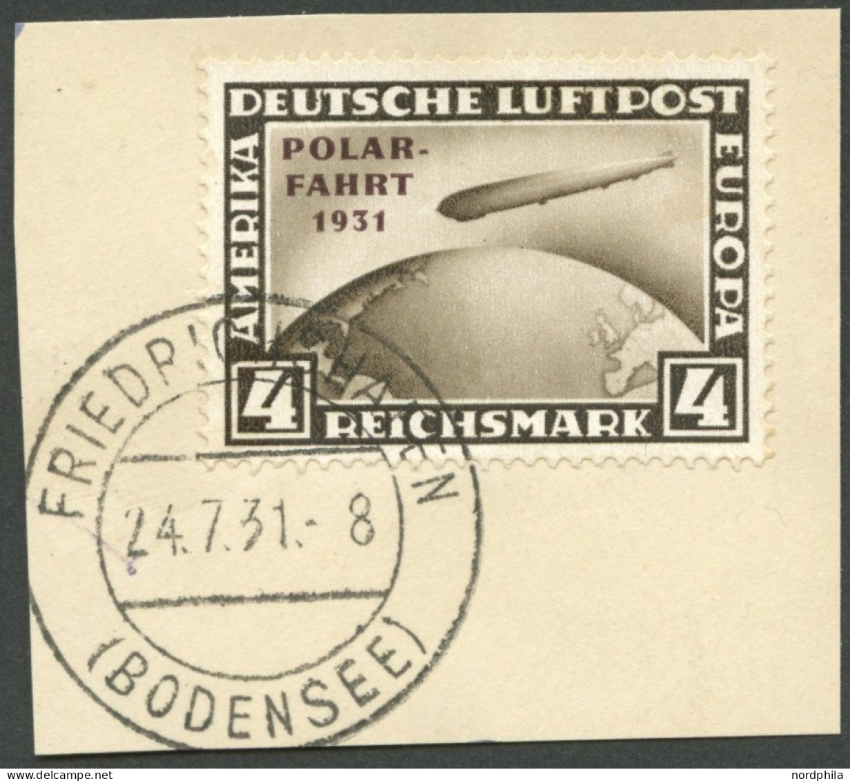 Dt. Reich 458 BrfStk, 1931, 4 RM Polarfahrt, Prachtbriefstück, Mi. (900.-) - Gebruikt