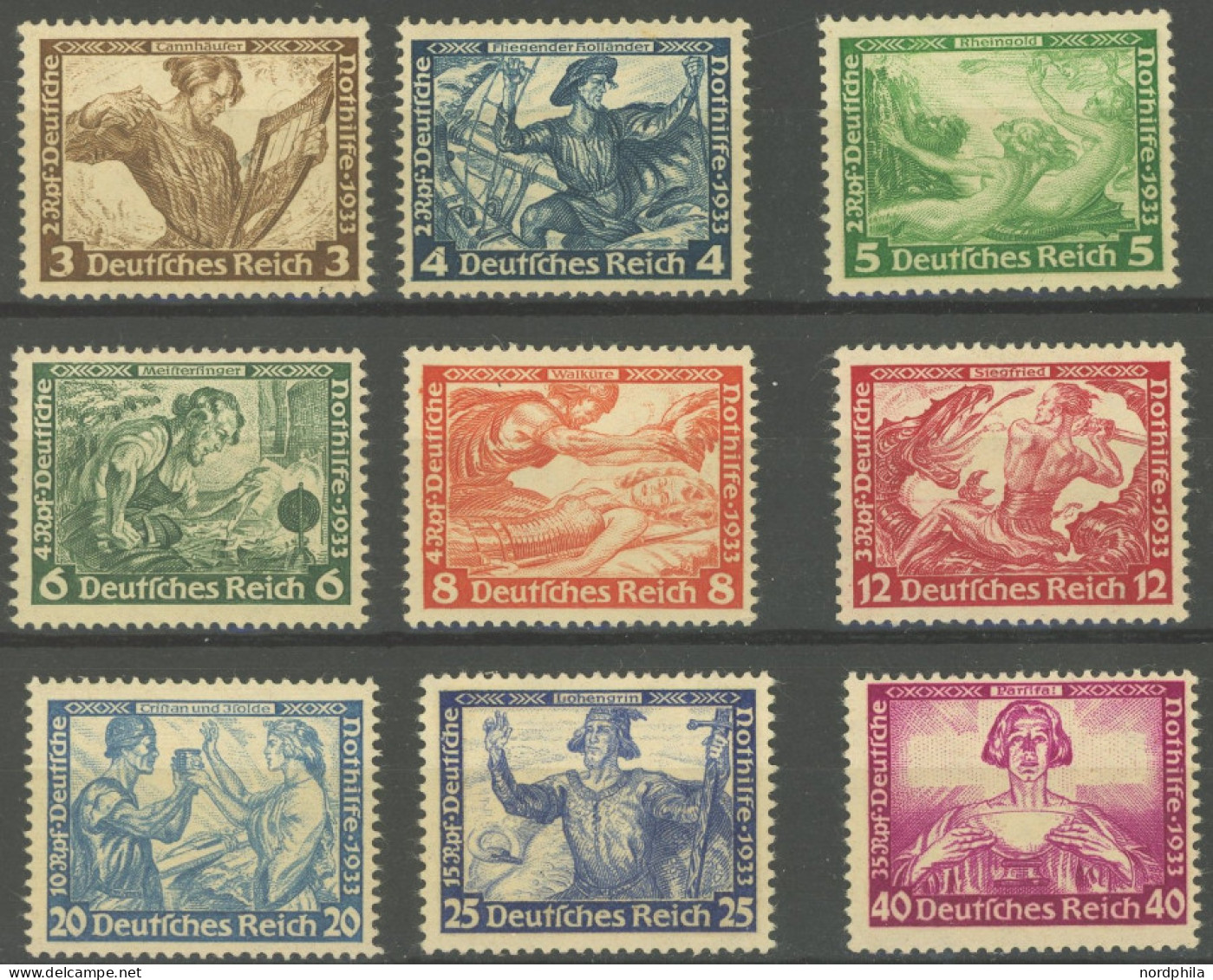 Dt. Reich 499-507 , 1933, Wagner, Falzrest, Prachtsatz, Mi. 300.- - Sonstige & Ohne Zuordnung