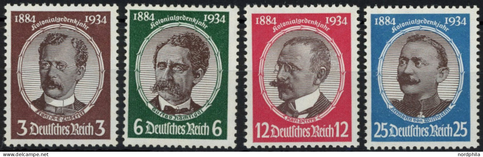 Dt. Reich 540-43 , 1934, Kolonialforscher, Postfrischer Prachtsatz, Mi. 190.- - Autres & Non Classés