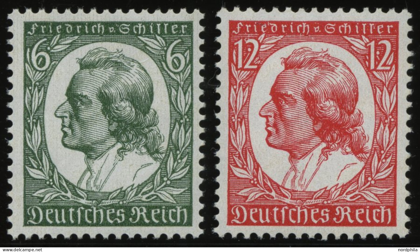 Dt. Reich 554/5 , 1934, Schiller, Pracht, Mi. 100.- - Ongebruikt