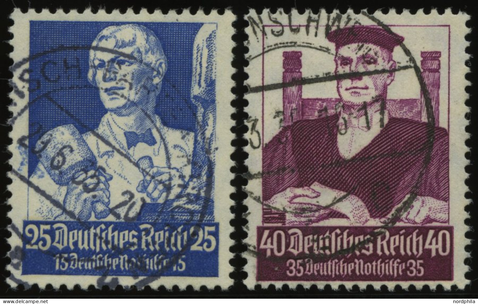 Dt. Reich 563/4 O, 1934, 25 Und 40 Pf. Stände, 2 Prachtwerte, Mi. 118.- - Gebraucht