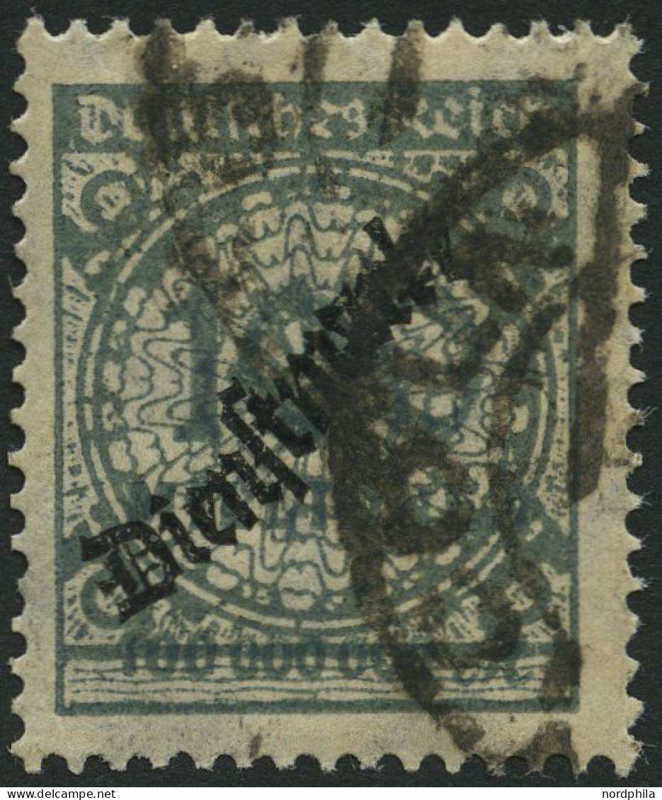 DIENSTMARKEN D 82 O, 1923, 100 Mio. M. Dunkelgrüngrau, Pracht, Gepr. Dr. Oechsner, Mi. 200.- - Officials