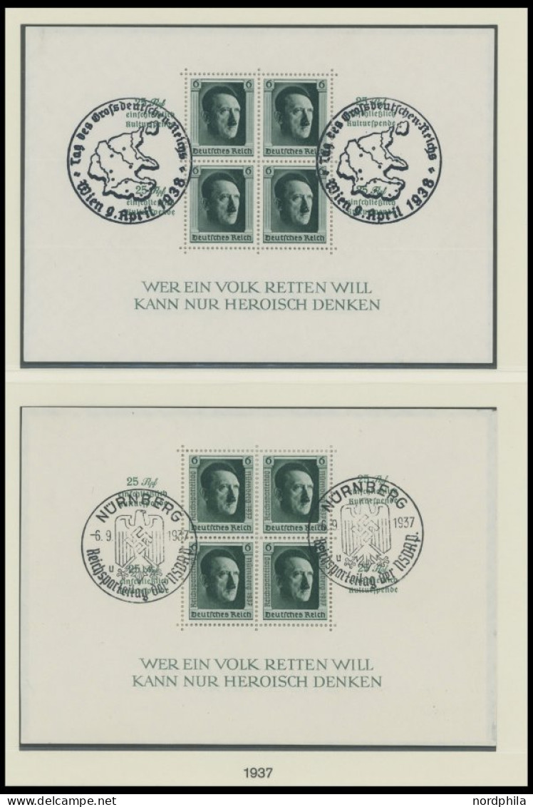 SAMMLUNGEN O, 1933-45, Bis Auf Mi.Nr. 496-98 Und Block 2 Und 3 Komplette Saubere Gestempelte Sammlung Im Lindner Falzlos - Sonstige & Ohne Zuordnung