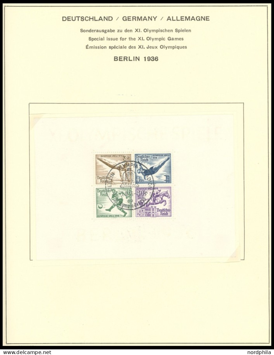 SAMMLUNGEN O,BrfStk , 1933-45, Saubere Gestempelte Sammlung Dt. Reich, Bis Auf Bl. 2 Und 3 In Den Hauptnummern Komplett, - Other & Unclassified