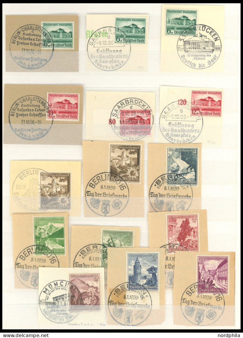 SAMMLUNGEN 1937-45, Saubere Sammlung Von 450 Werten Auf Briefstücken Mit Sonderstempeln, Alle Verschieden, Prachtsammlun - Otros & Sin Clasificación