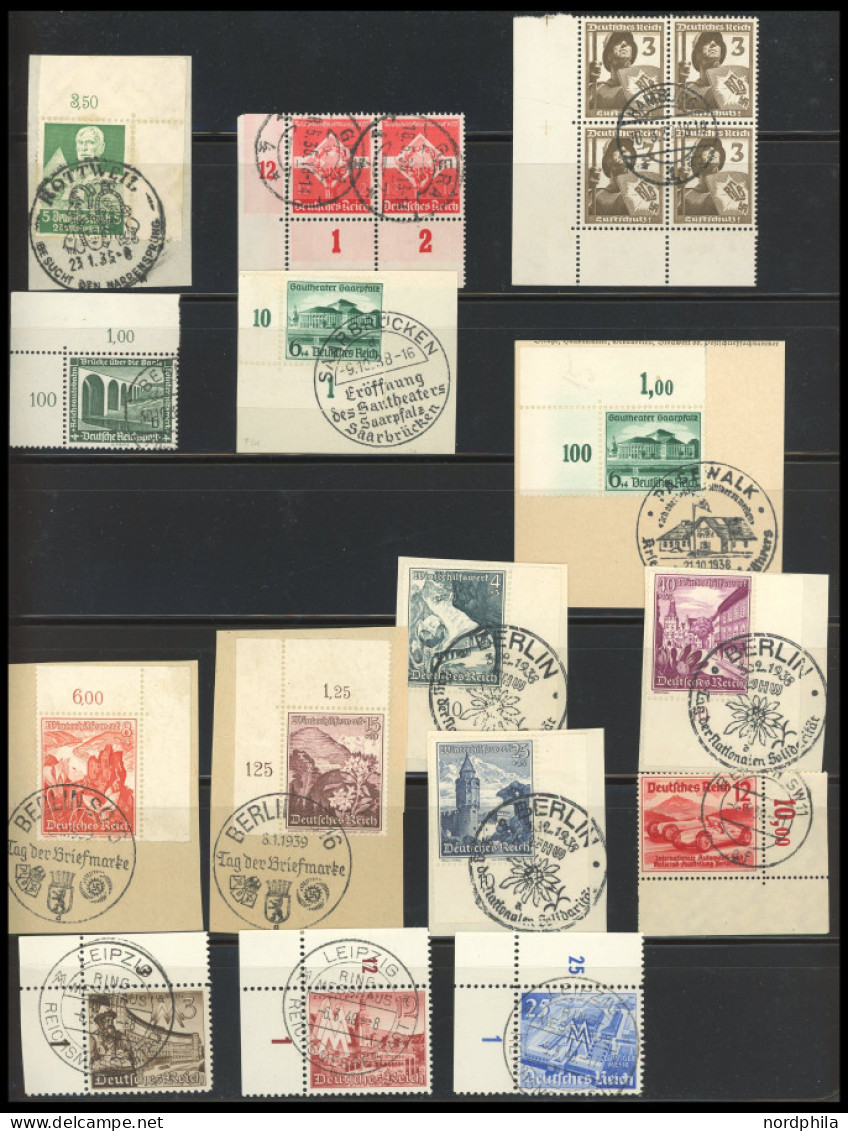 SAMMLUNGEN BrfStk,o , 1937-44, Sammlung Von 63 Verschiedenen Gestempelten Bogenecken (einige Auch Als Eckrandviererblock - Autres & Non Classés