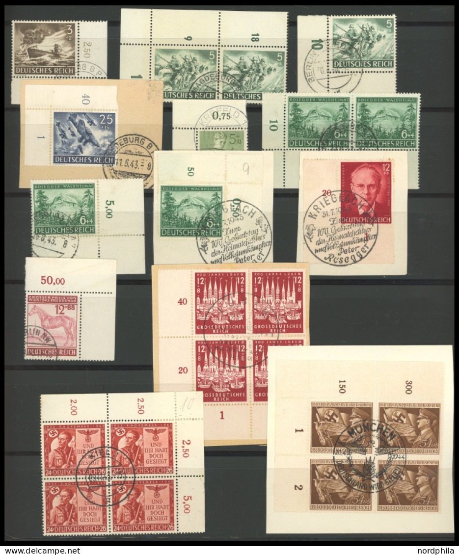 SAMMLUNGEN BrfStk,o , 1937-44, Sammlung Von 63 Verschiedenen Gestempelten Bogenecken (einige Auch Als Eckrandviererblock - Otros & Sin Clasificación