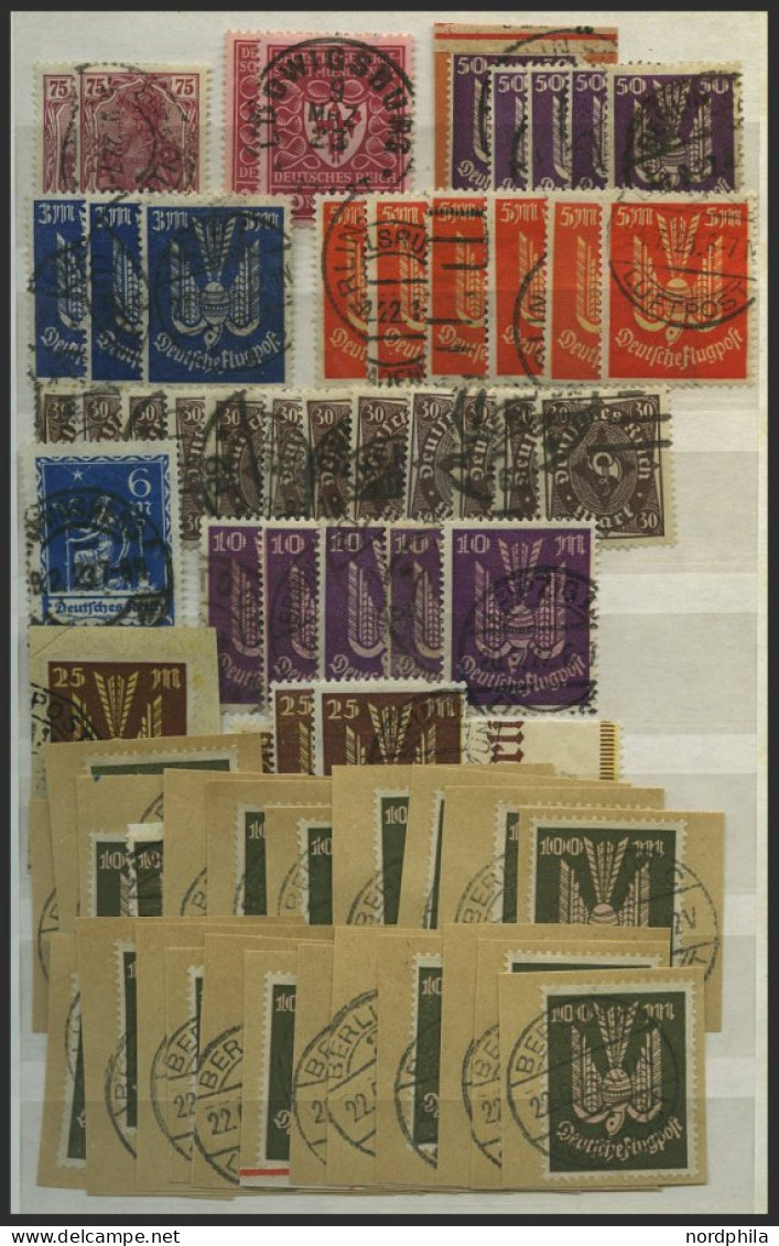 LOTS O,BrfStk , 1919-23, Sauber Gesteckte Dublettenpartie Inflation Von über 360 Meist Kleineren Werten Im Einsteckbuch, - Gebraucht