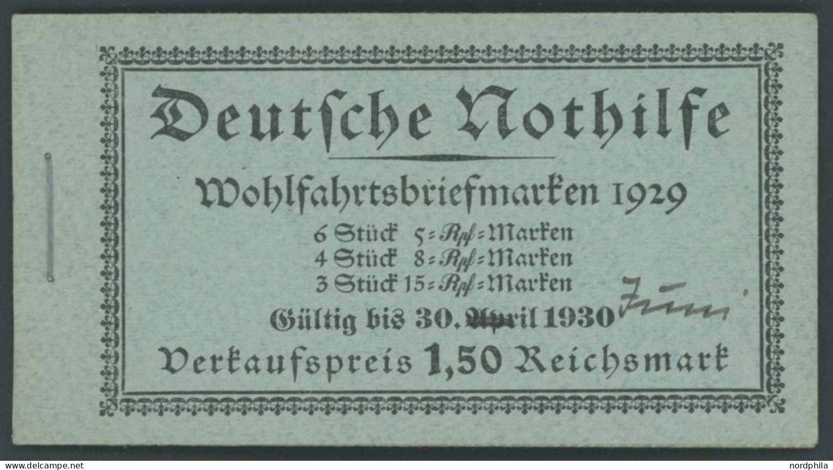 ZUSAMMENDRUCKE MH 28.2. , 1929, Markenheftchen Nothilfe, Nicht Durchgezähnt, Heftchenblatt 64B, Pracht, Mi. 1100.- - Se-Tenant