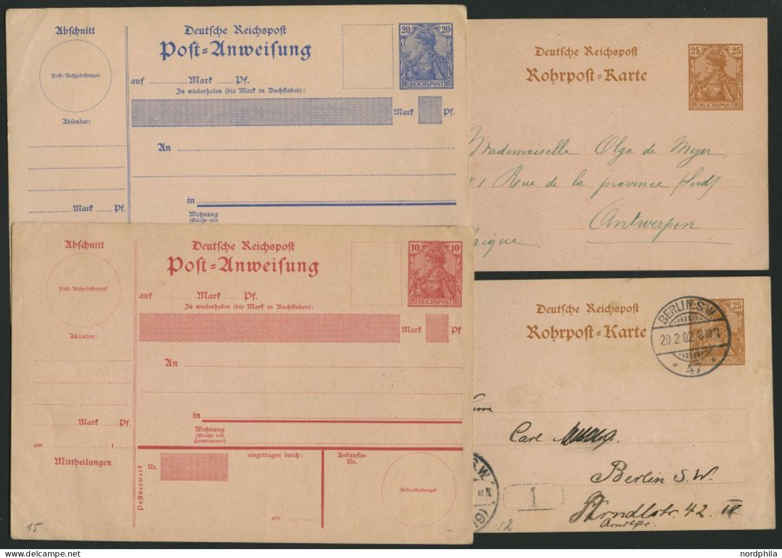 GANZSACHEN 16 Meist Verschiedene Ganzsachen Germania Reichspost, Dabei Kartenbriefe, Post- Und Rohrpostkarten Sowie Post - Other & Unclassified