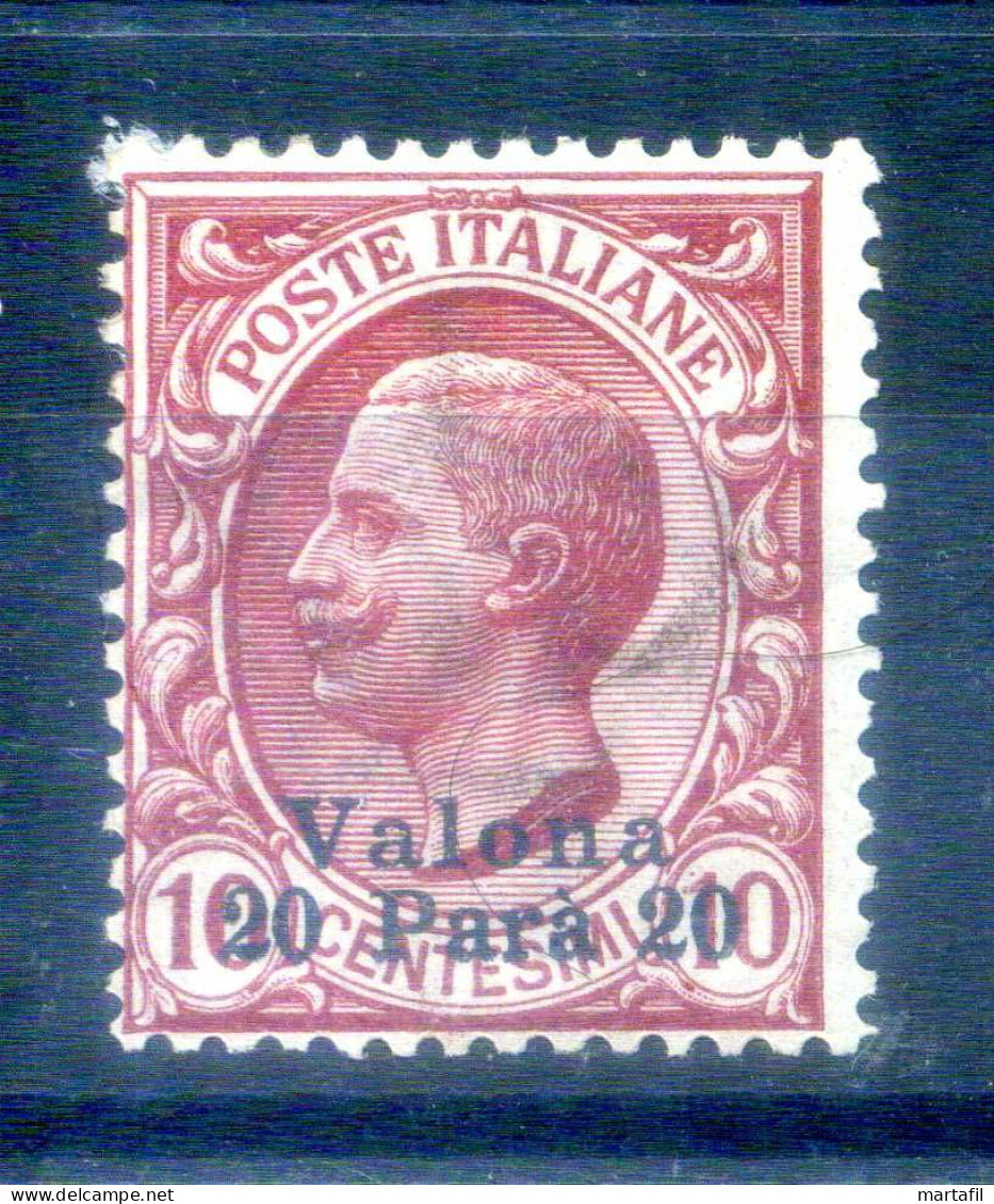 1909-11 LEVANTE Valona N.2 20pa. Su 10 Centesimi Rosa * - Europese En Aziatische Kantoren