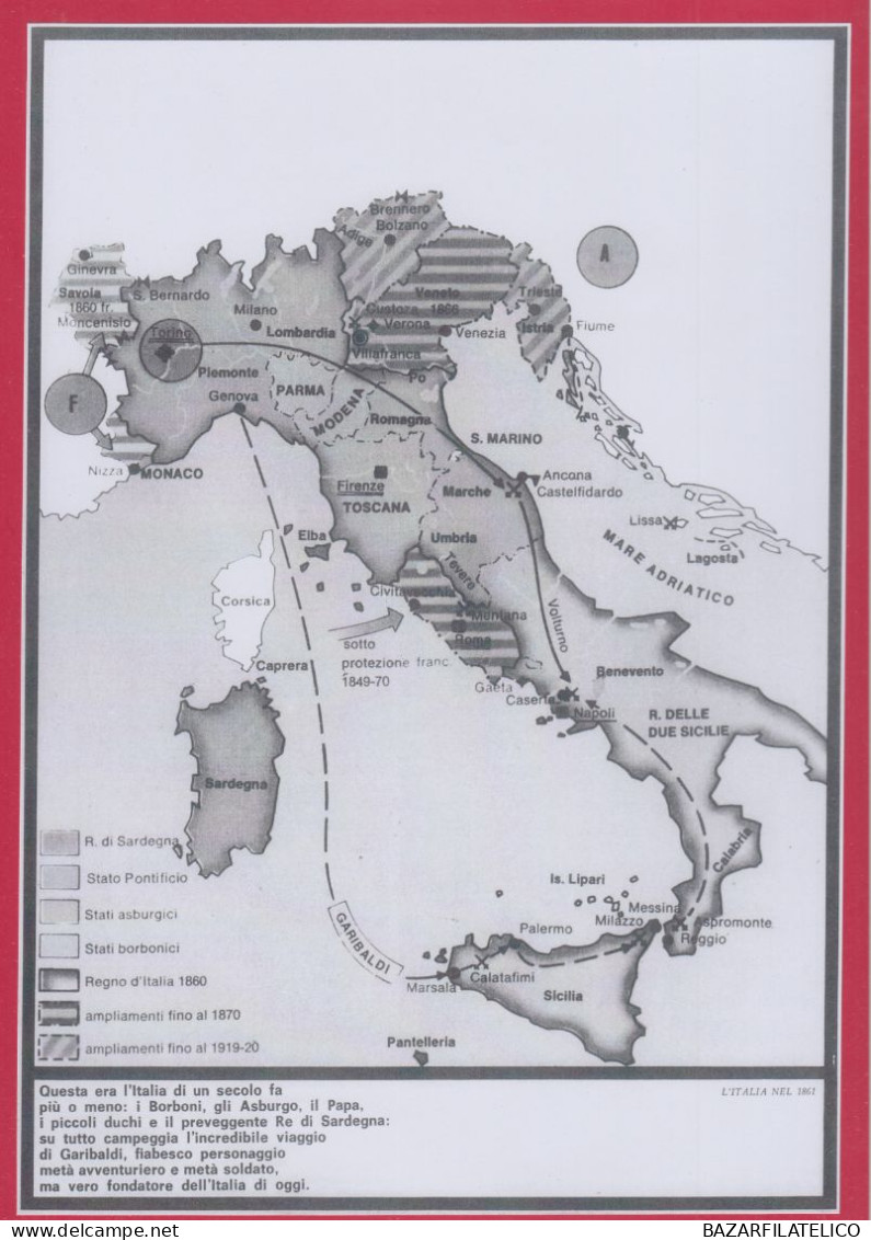 TEMATICA GARIBALDI COLLEZIONE CELEBRAZIONE 150° ANNIVERSARIO CON RARO MANIFESTO