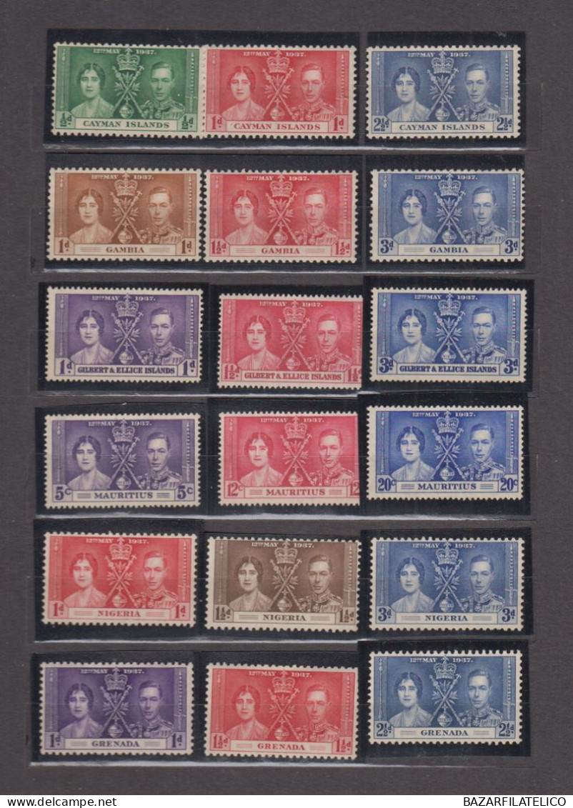 COLLEZIONE AVANZATA INCORONAZIONE 1937 1953 E VITTORIA DELLE COLONIE INGLESI - Collections