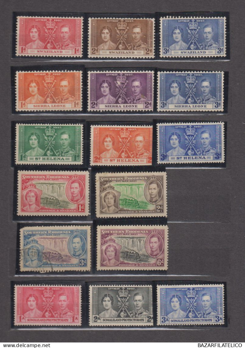 COLLEZIONE AVANZATA INCORONAZIONE 1937 1953 E VITTORIA DELLE COLONIE INGLESI