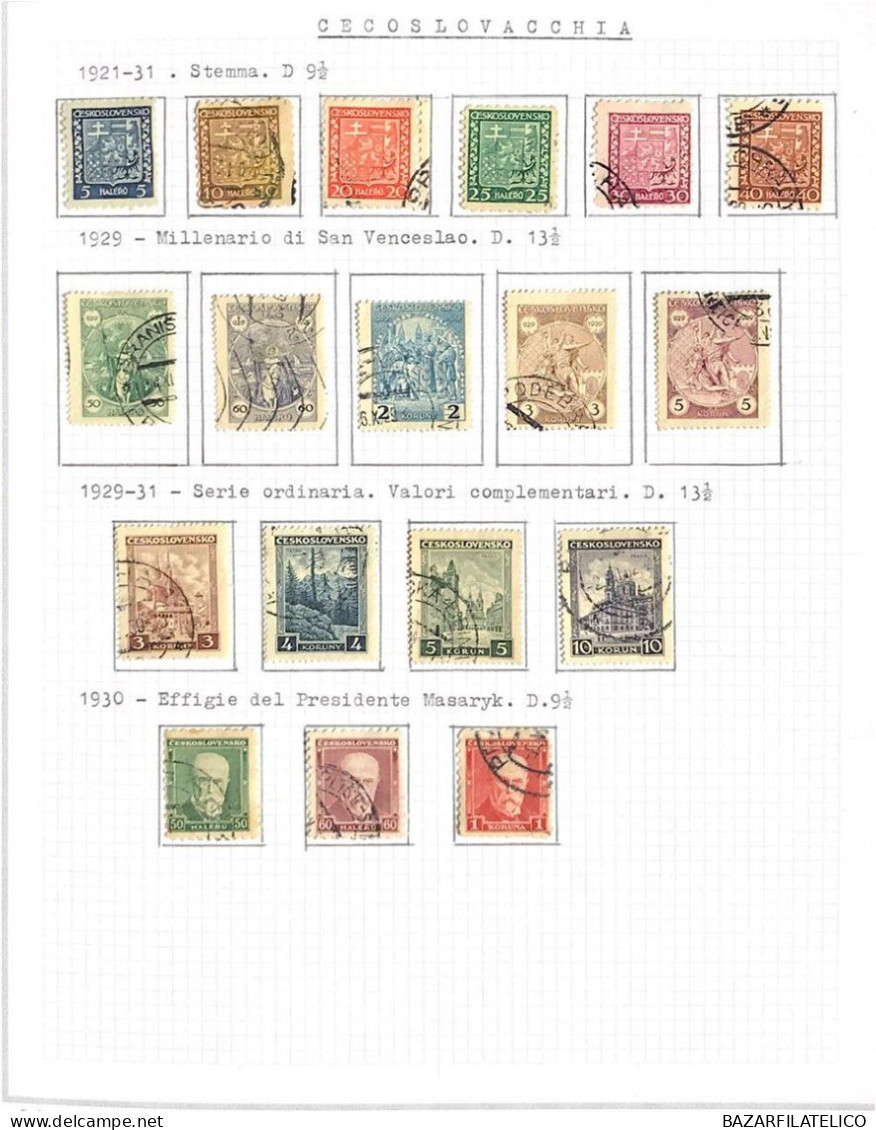 COLLEZIONE DELLA CECOSLOVACCHIA DAL 1918 AL 1985 SU 5 ALBUM USATI / G.I MNH**