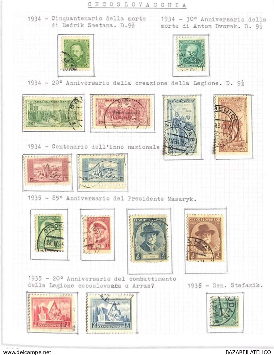 COLLEZIONE DELLA CECOSLOVACCHIA DAL 1918 AL 1985 SU 5 ALBUM USATI / G.I MNH**